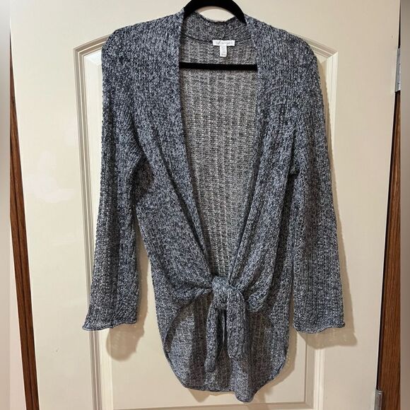 EILEEN FISHER Italian Yarn 100% Linen Open Front Cardigan Gray Women’s Size XS - Picture 2 of 5